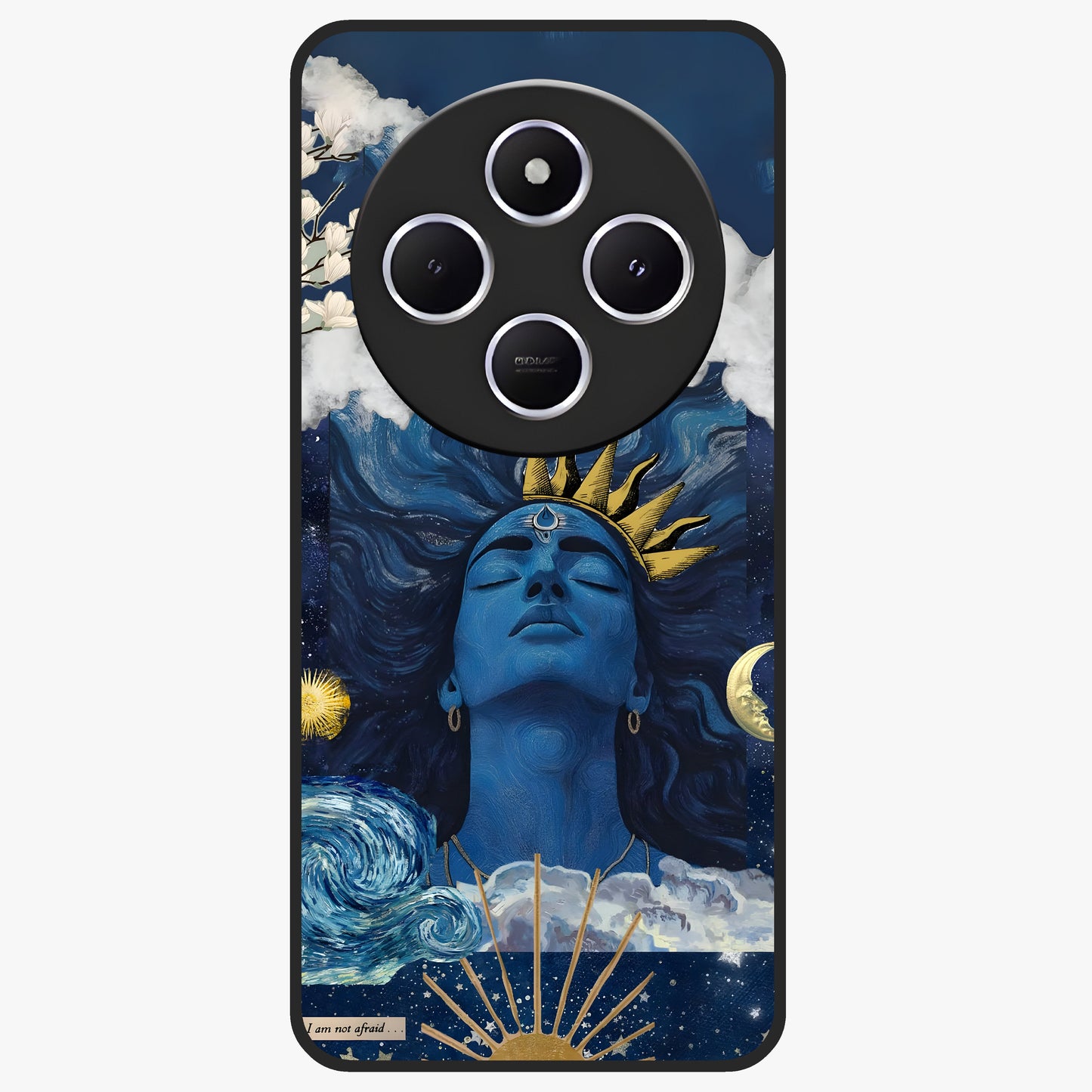 Aesthetic Lord Shiva Glass Case showing flat back view with divine Shiva artwork and glossy glass finish.
