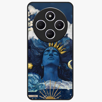 Aesthetic Lord Shiva Glass Case showing flat back view with divine Shiva artwork and glossy glass finish.