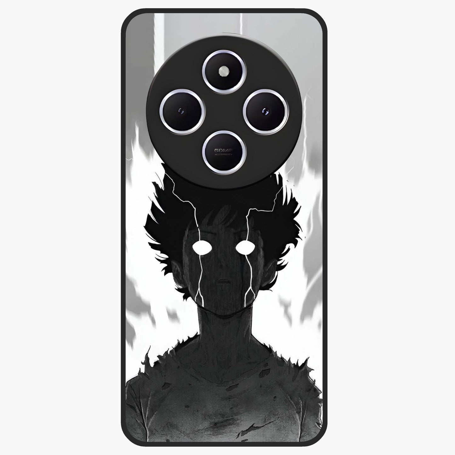 Awakened Inner Rage Glass Case showing flat back view with intense artistic artwork and glossy glass finish.