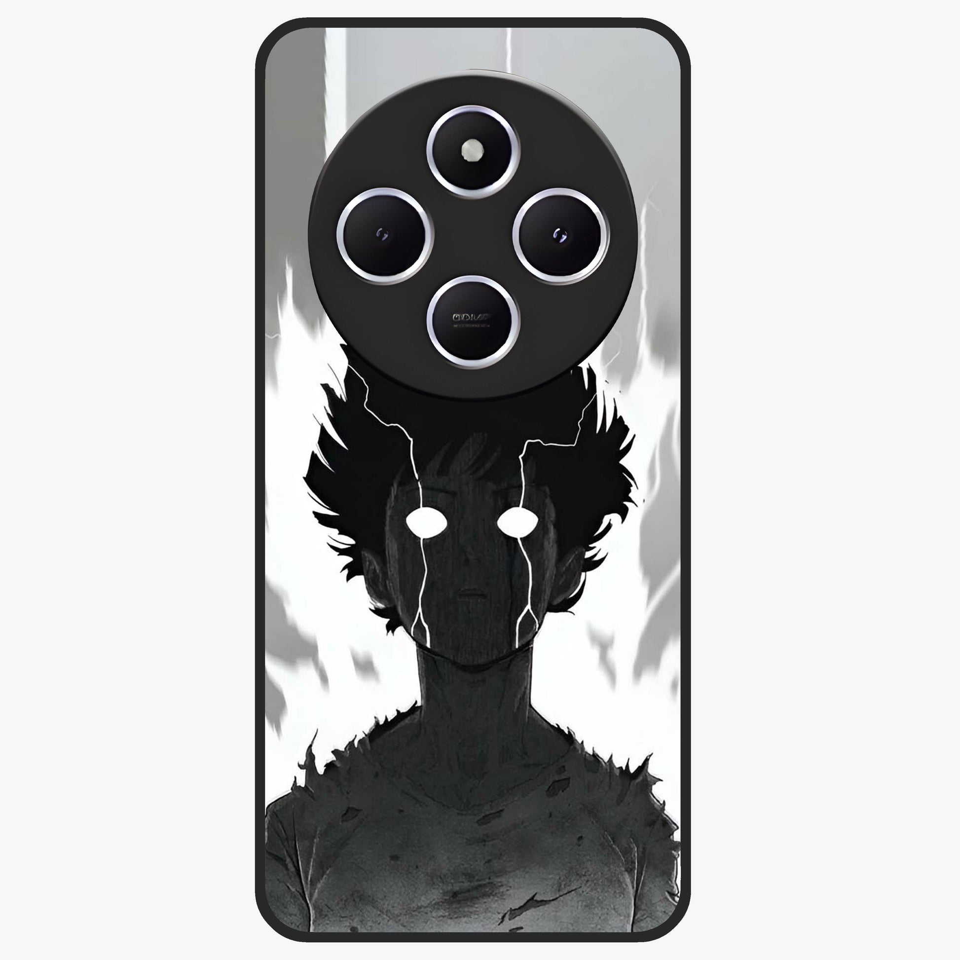 Awakened Inner Rage Glass Case showing flat back view with intense artistic artwork and glossy glass finish.