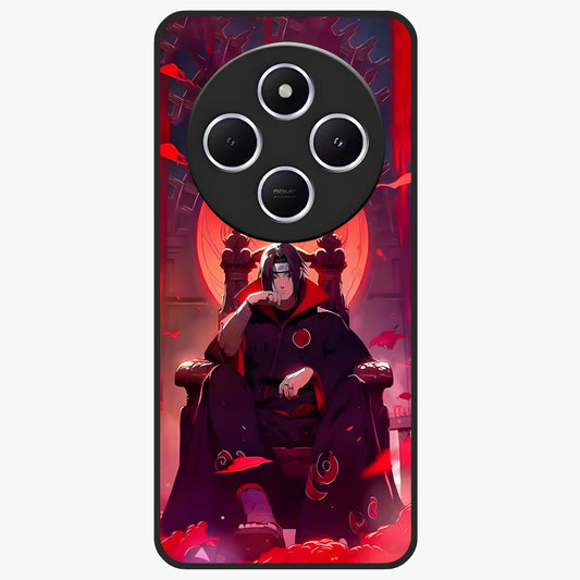Blood Moon Sovereign Glass Case showing flat back view with mystical blood moon artwork and glossy glass finish.