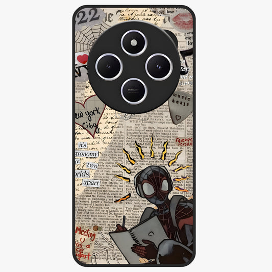 City Dream Sketch Glass Case showing flat back view with artistic city skyline sketch artwork and glossy glass finish.