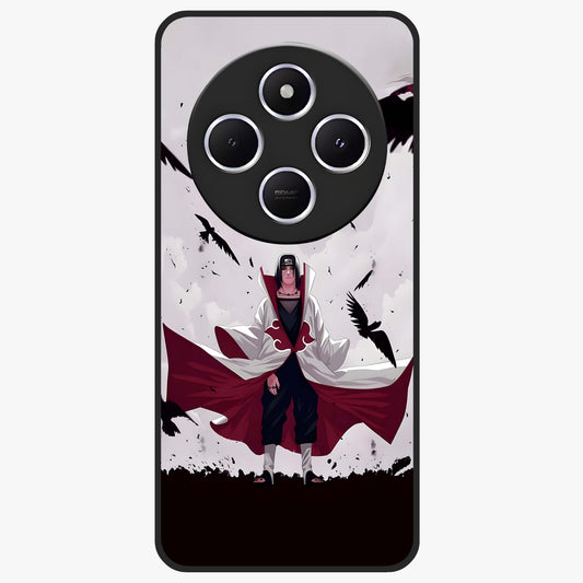 Crimson Crow Ascension Glass Case showing flat back view with mystical crow artwork and glossy glass finish.