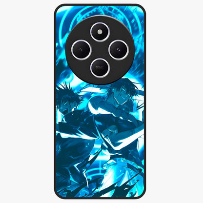 Cursed Energy Clash Glass Case showing flat back view with intense cursed energy artwork and glossy glass finish.