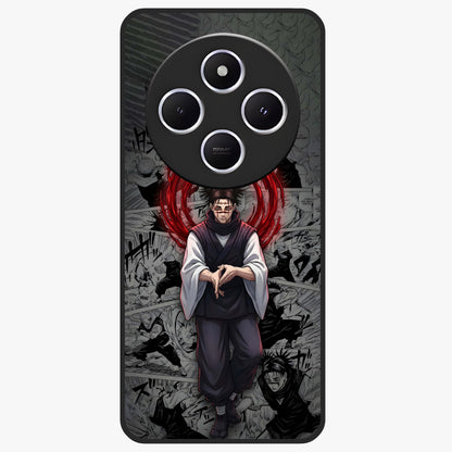 Cursed Ritual Ascension Glass Case showing flat back view with dark ritual themed artwork and glossy glass finish.