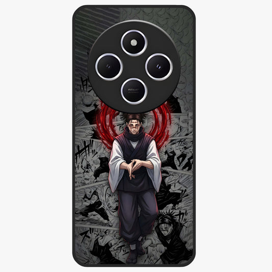Cursed Ritual Ascension Glass Case showing flat back view with dark ritual themed artwork and glossy glass finish.