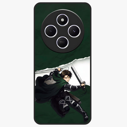 Emerald War Vanguard Glass Case showing flat back view with powerful warrior themed artwork and glossy glass finish.