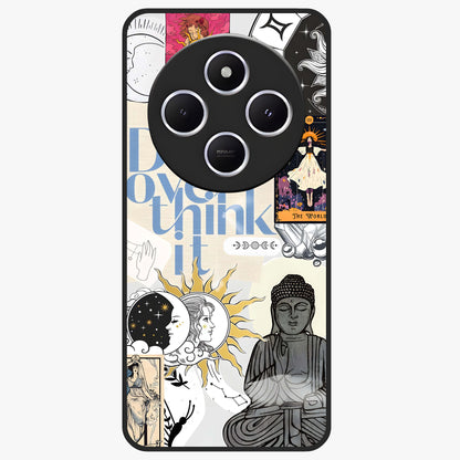 Ethereal Thoughts Glass Case showing flat back view with dreamy artistic artwork and glossy glass finish.