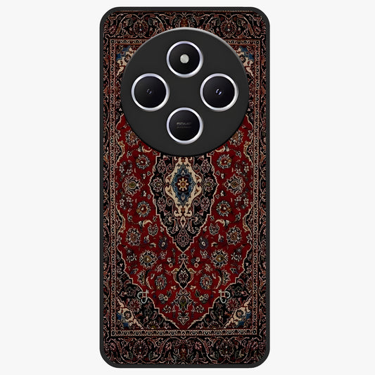 Heritage Carpet Royale Glass Case showing flat back view with ornate Persian carpet inspired pattern and glossy glass finish.