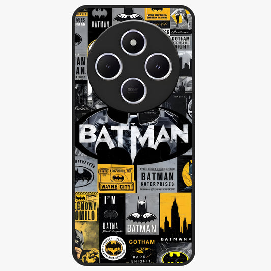 Knight Gotham Rise Glass Case showing flat back view with dark hero inspired artwork and glossy glass finish.