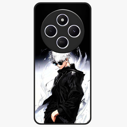 Limitless Shadow King Glass Case showing flat back view with powerful shadow warrior artwork and glossy glass finish.