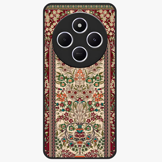 Persian Inspired Glass Case showing flat back view with ornate Persian style pattern artwork and glossy glass finish.