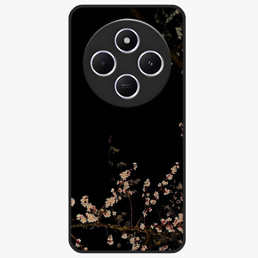 Petal Moon Light With Custom Name Glass Case showing flat back view with floral moonlight artwork and personalized name design.