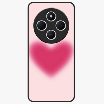 Pink Aura Heart Glass Case showing flat back view with glowing heart artwork and glossy glass finish.
