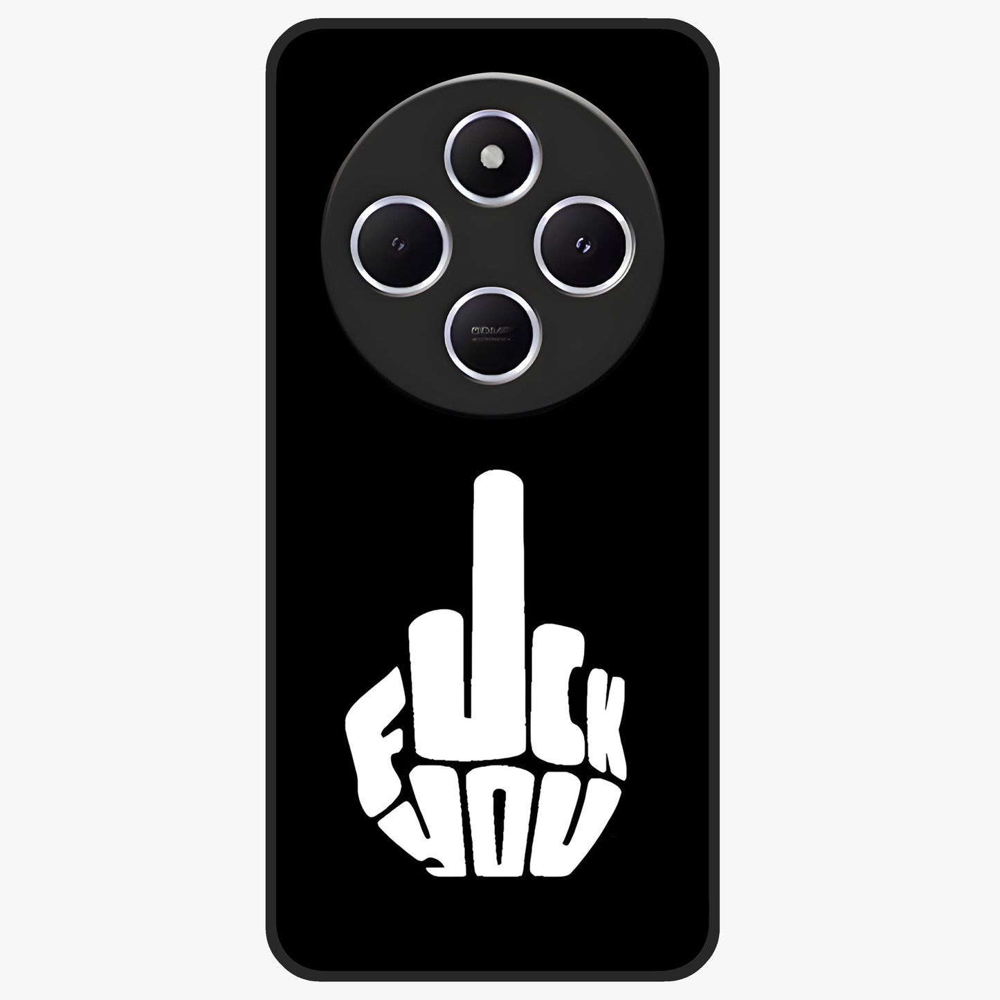 Rebel Mode On Glass Case showing flat back view with bold rebellious typography artwork and glossy glass finish.