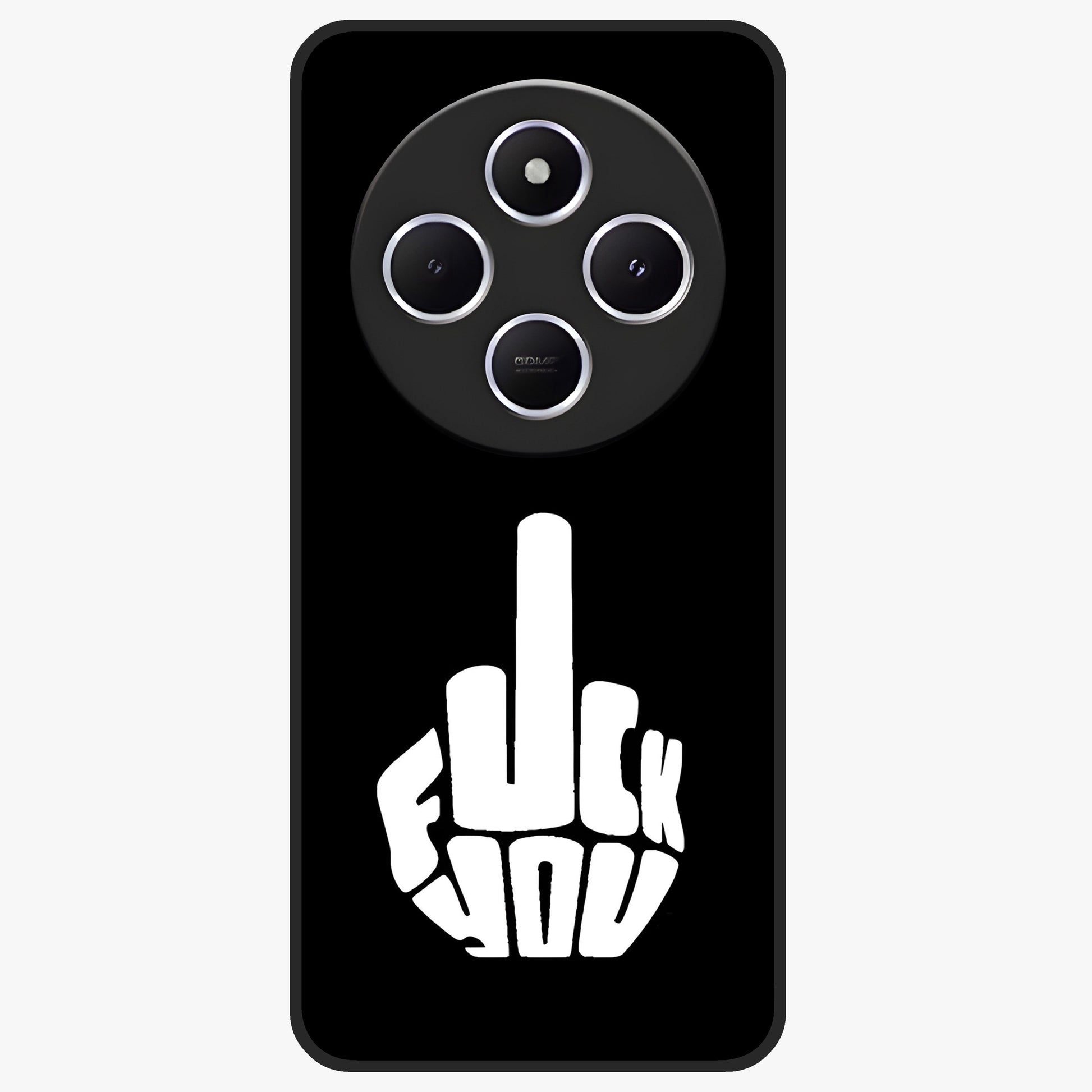 Rebel Mode On Glass Case showing flat back view with bold rebellious typography artwork and glossy glass finish.