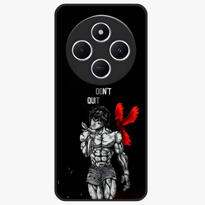 Rise Beyond Limits Glass Case showing flat back view with motivational typography artwork and glossy glass finish.