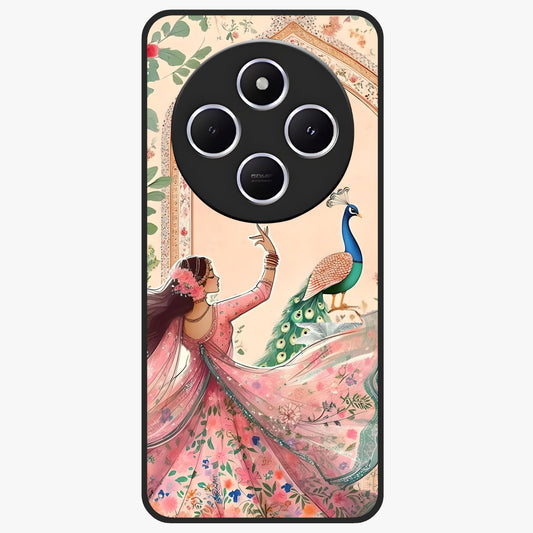 Royal Grace Muse Glass Case showing flat back view with elegant artistic artwork and glossy glass finish.