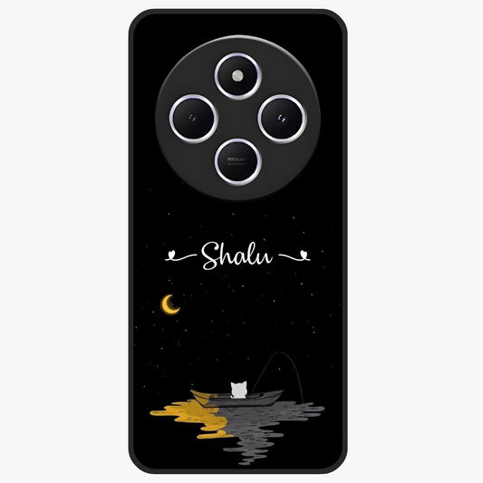 Silent Night Row Glass Case showing flat back view with calm night themed artwork and glossy glass finish.