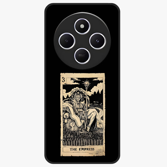 The Empress Glass Case showing flat back view with regal feminine artwork and glossy glass finish.