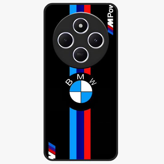 Turbo BMW Beast Glass Case showing flat back view with high performance sports car artwork and glossy glass finish.
