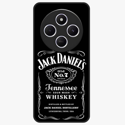 Vintage Whiskey Heritage Glass Case showing flat back view with classic whiskey inspired artwork and glossy glass finish.