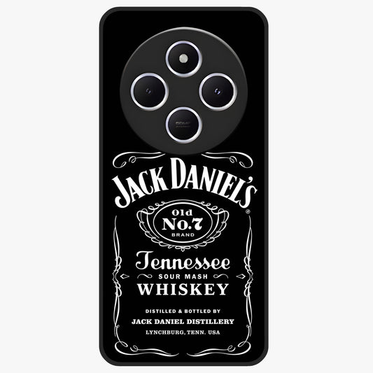 Vintage Whiskey Heritage Glass Case showing flat back view with classic whiskey inspired artwork and glossy glass finish.