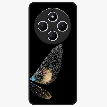 Whispers Of Wings Glass Case showing flat back view with graceful wing inspired artwork and glossy glass finish.