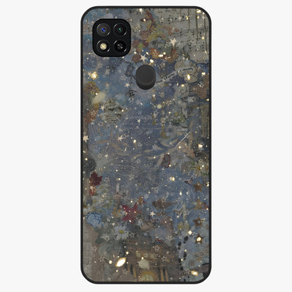 Aesthetic Astrolophia Glass Case showing flat back view with dreamy aesthetic design and glossy glass finish.