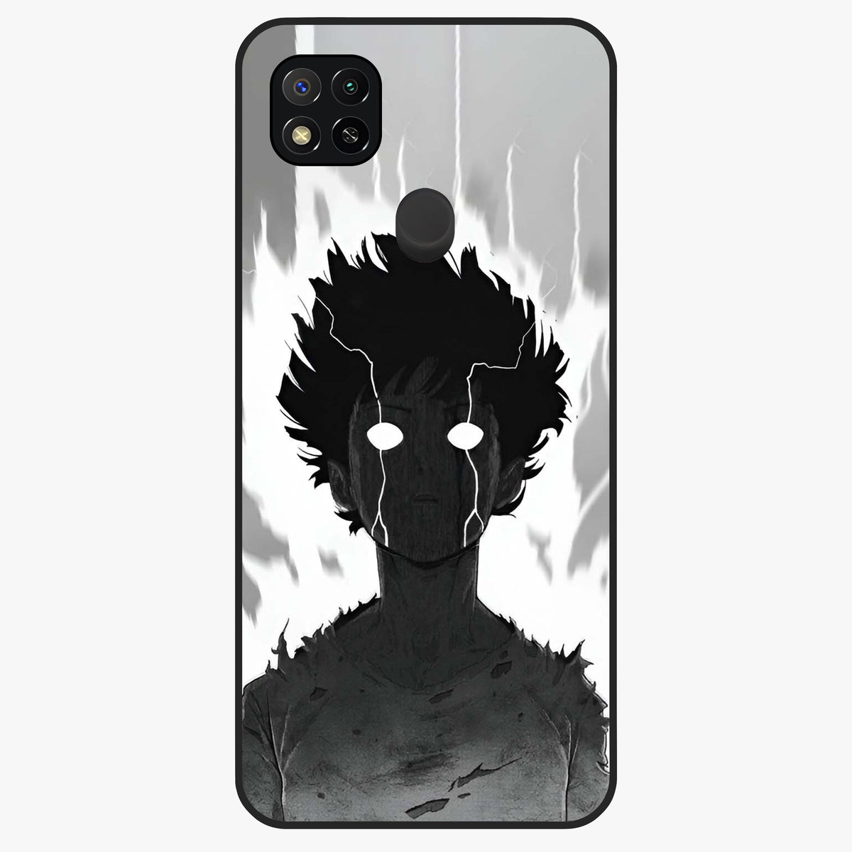 Awakened Inner Rage Glass Case showing flat back view with intense artistic artwork and glossy glass finish.