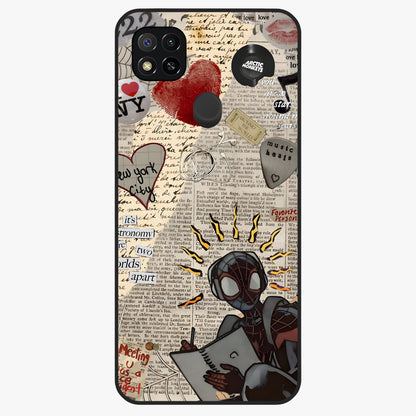 City Dream Sketch Glass Case showing flat back view with artistic city skyline sketch artwork and glossy glass finish.