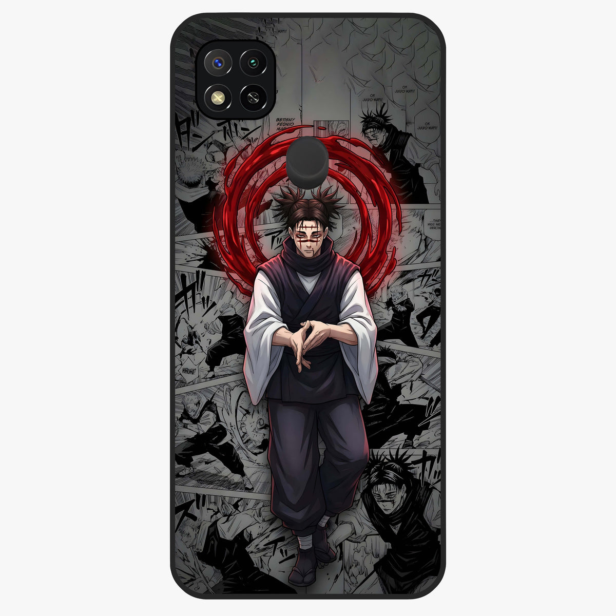 Cursed Ritual Ascension Glass Case showing flat back view with dark ritual themed artwork and glossy glass finish.