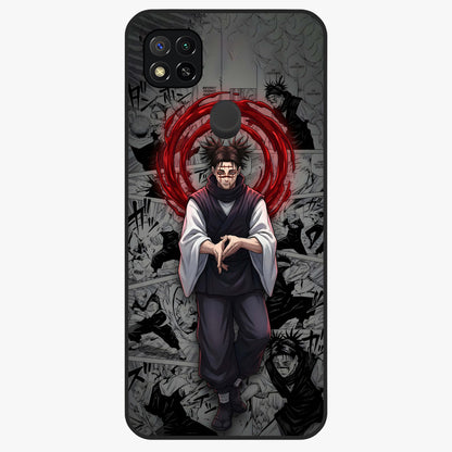Cursed Ritual Ascension Glass Case showing flat back view with dark ritual themed artwork and glossy glass finish.