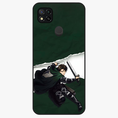 Emerald War Vanguard Glass Case showing flat back view with powerful warrior themed artwork and glossy glass finish.