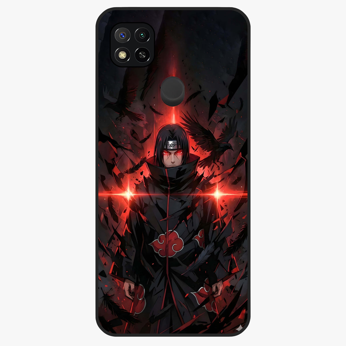 Focus Mode On Glass Case showing flat back view with bold motivational typography design and glossy glass finish.