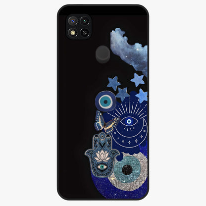 Galactic Charm Cluster Glass Case showing flat back view with glowing celestial charm artwork and glossy glass finish.