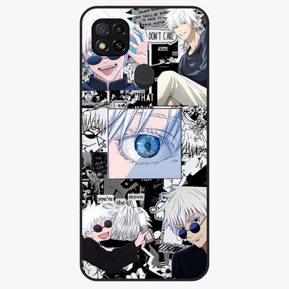 Infinity Sorcerer Chaos Glass Case showing flat back view with mystical sorcerer themed artwork and glossy glass finish.