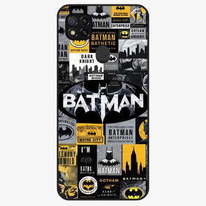 Knight Gotham Rise Glass Case showing flat back view with dark hero inspired artwork and glossy glass finish.