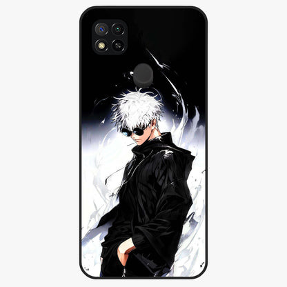 Limitless Shadow King Glass Case showing flat back view with powerful shadow warrior artwork and glossy glass finish.