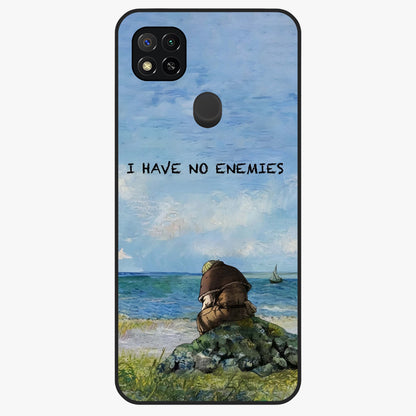 Peace Beyond War Glass Case showing flat back view with symbolic peace themed artwork and glossy glass finish.