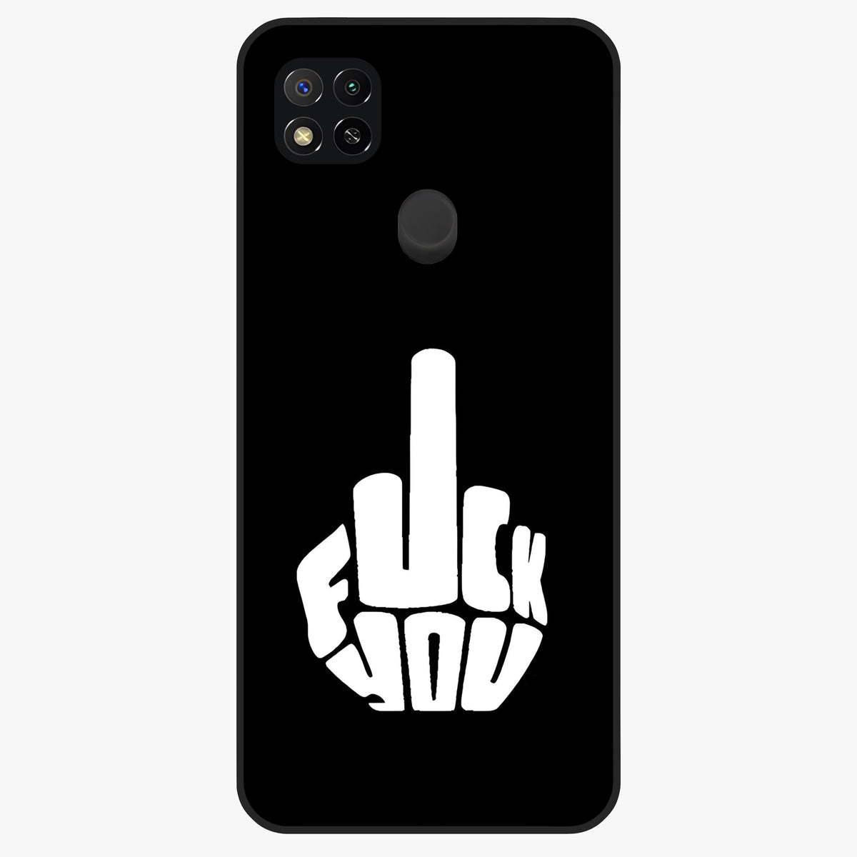 Rebel Mode On Glass Case showing flat back view with bold rebellious typography artwork and glossy glass finish.