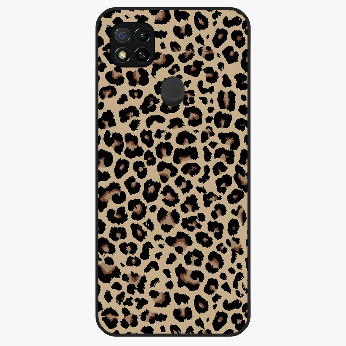 Savage Chic Pattern Glass Case showing flat back view with stylish patterned artwork and glossy glass finish.