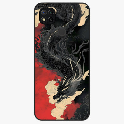 Shadow Dragon Fury Glass Case showing flat back view with fierce dragon artwork and glossy glass finish.