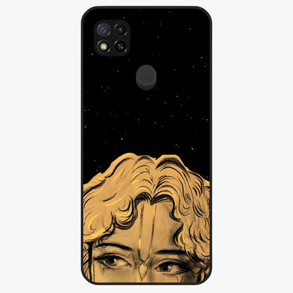 Shri Krishna Art Glass Case showing flat back view with devotional Krishna artwork and glossy glass finish.