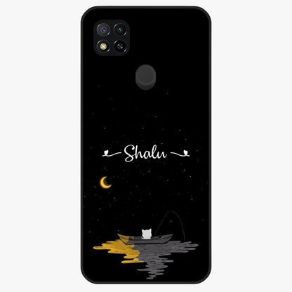 Silent Night Row Glass Case showing flat back view with calm night themed artwork and glossy glass finish.