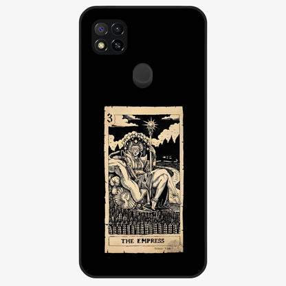 The Empress Glass Case showing flat back view with regal feminine artwork and glossy glass finish.