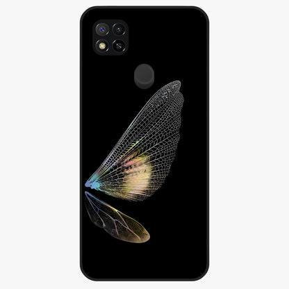 Whispers Of Wings Glass Case showing flat back view with graceful wing inspired artwork and glossy glass finish.