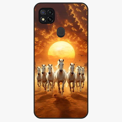 Wild Sunset Majesty Glass Case showing flat back view with majestic sunset landscape artwork and glossy glass finish.