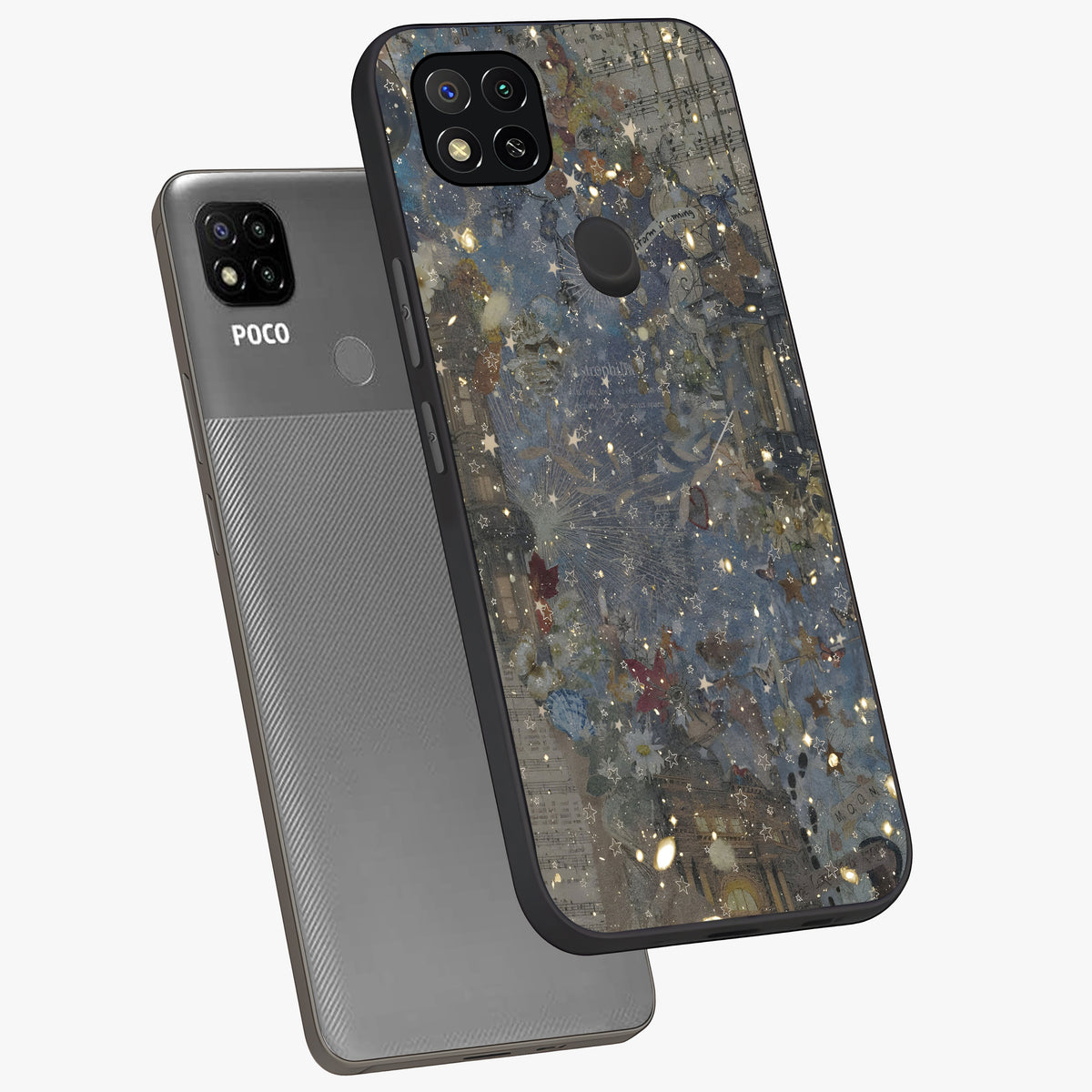 Aesthetic Astrolophia Glass Case displayed in angled mockup highlighting artistic aesthetic elements and smooth glass surface.