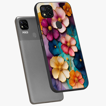 Artlyn Grace Flower Pattern Glass Case displayed in angled mockup highlighting delicate flower pattern design and smooth glass surface.